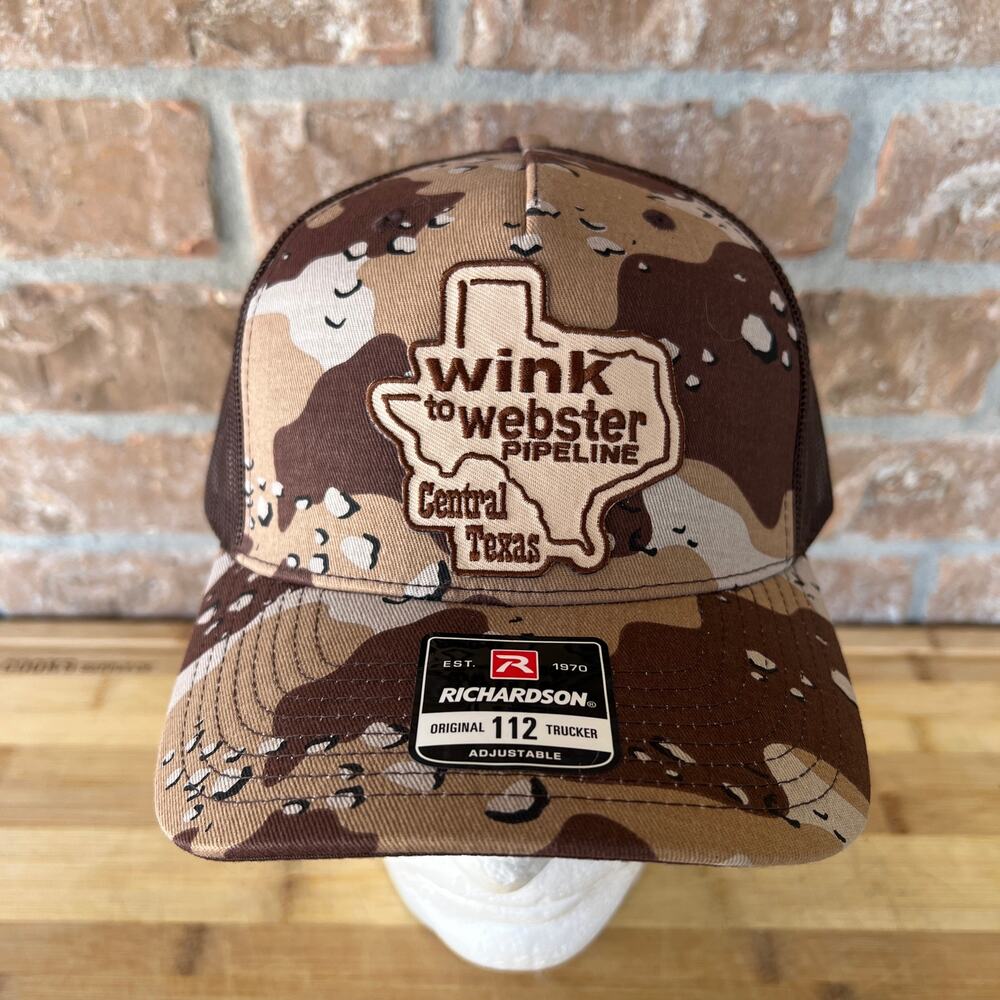 New Wink To Webster Pipeline Camo Adult Mens Trucker Hat Landman Oilman